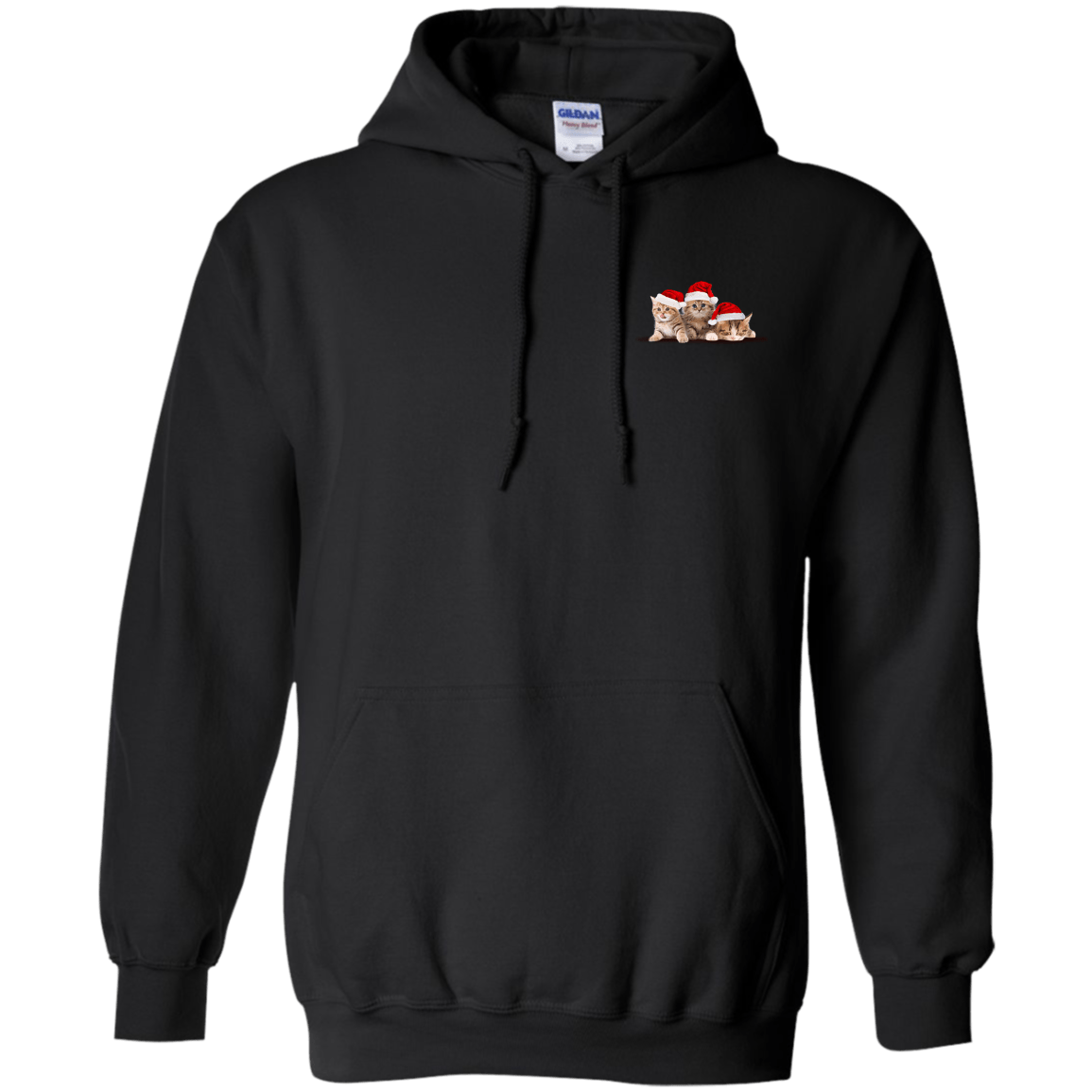Kitten In A Pocket Cute Cat Christmas-T-Shirt & Hoodie-Pullover Hoodie-Black