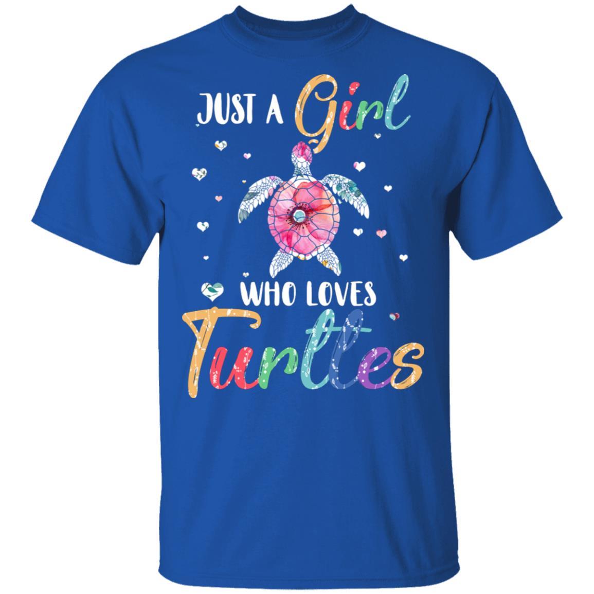 Just A Girl Who Loves Turtles Cute Turtle Lover-T-Shirt & Hoodie-Classic T-Shirt-Royal