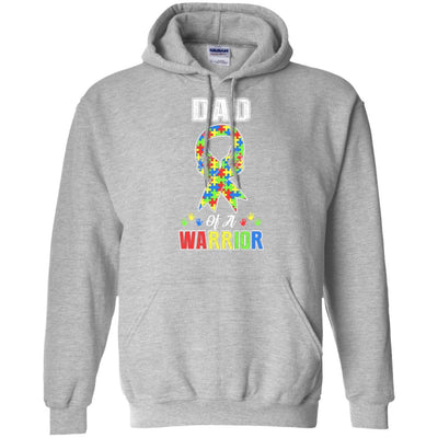 Dad Of A Warrior Support Autism Awareness Gift-T-Shirt & Hoodie-Pullover Hoodie-Sport Grey