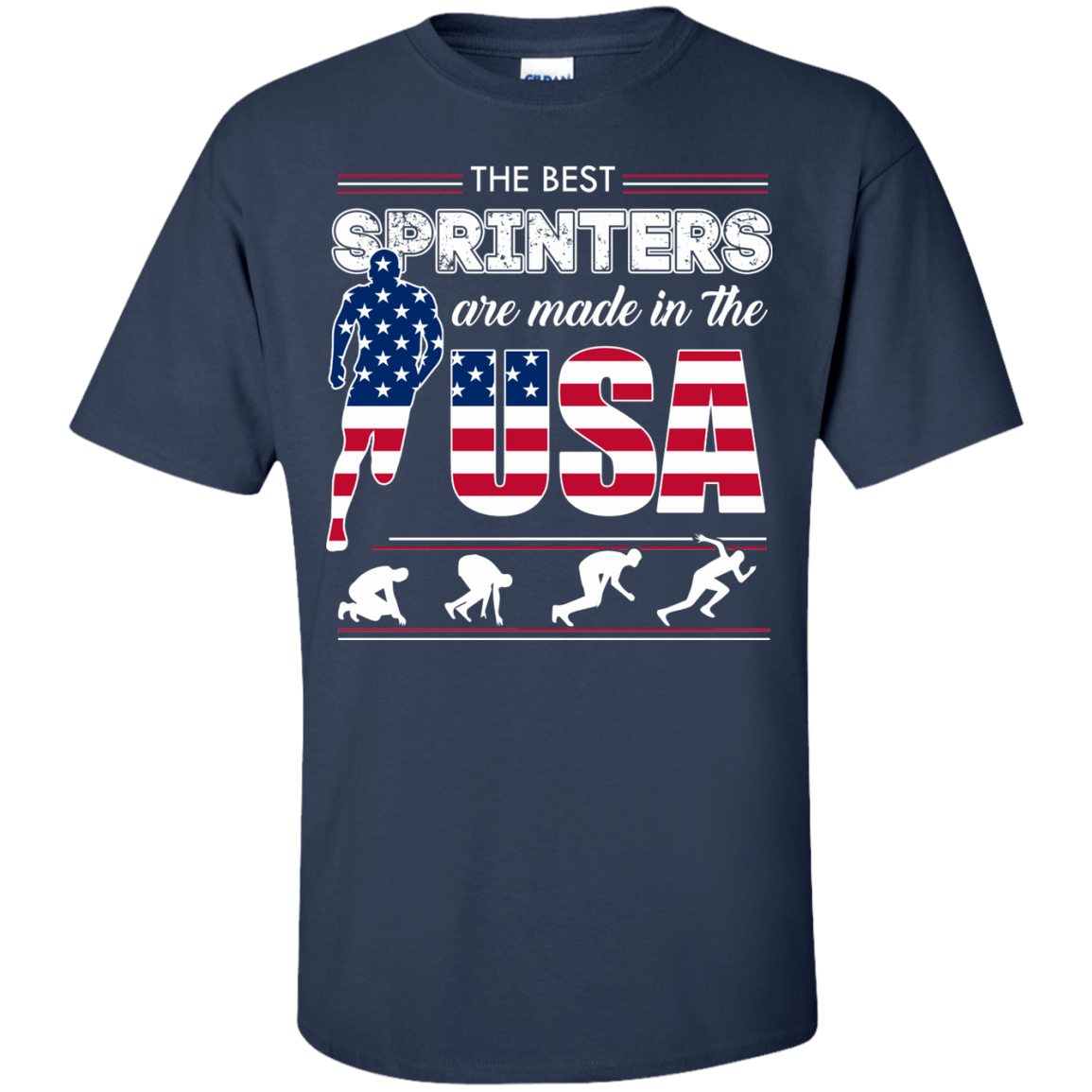 The Best Sprinters USA-T-Shirt & Hoodie-Classic T-Shirt-Navy