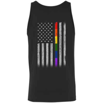 Rainbow Lesbian Gay Pride LGBT America Flag-T-Shirt & Hoodie-Unisex Tank-Black