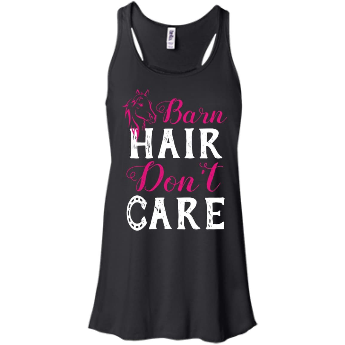 Barn Hair Don't Care-T-Shirt & Hoodie-Women's Flowy Racerback Tank-Black