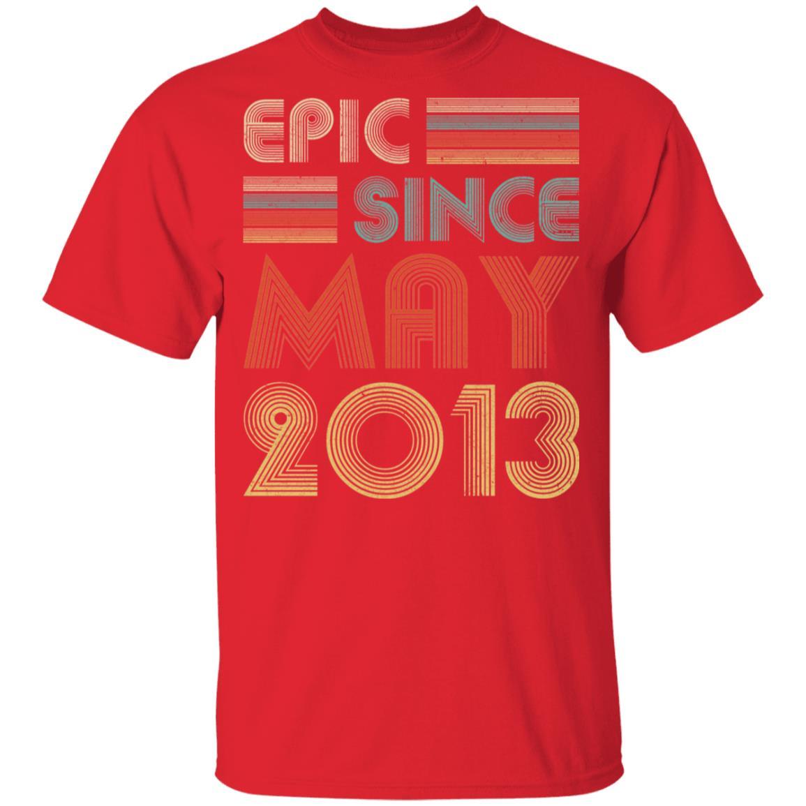 Epic Since May 2013 Vintage 8th Birthday Gifts Youth-Youth Shirt-Youth T-Shirt-Red