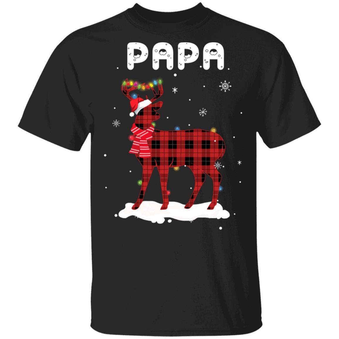 Papa Deer Red Plaid Christmas Family Matching Pajamas