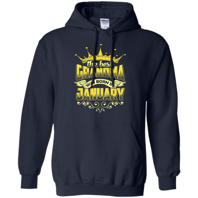 The Best Grandma Was Born In January-T-Shirt & Hoodie-Pullover Hoodie-Navy