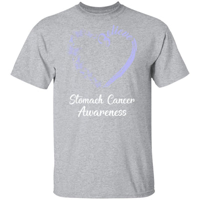 Butterfly Believe Stomach Cancer Awareness Ribbon Gifts-T-Shirt & Hoodie-Classic T-Shirt-Sport Grey