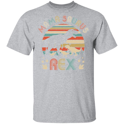 Funny Mamasaurus Rex Mom And Three Kids Dinosaur-T-Shirt & Tank Top-Classic T-Shirt-Sport Grey