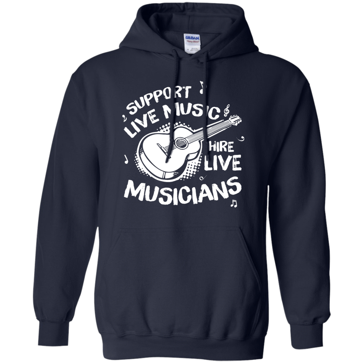 Support Live Music Hire Live Musicans-T-Shirt & Hoodie-Pullover Hoodie-Navy