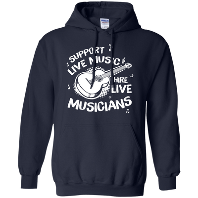 Support Live Music Hire Live Musicans-T-Shirt & Hoodie-Pullover Hoodie-Navy