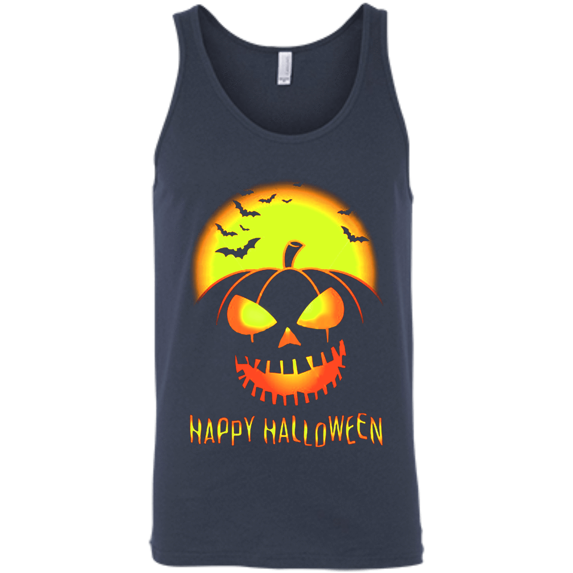 Pumpkin Happy Halloween-T-Shirt & Hoodie-Unisex Tank-Navy