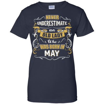 An Old Lady Who Was Born In May-T-Shirt & Hoodie-Women's T-Shirt-Navy
