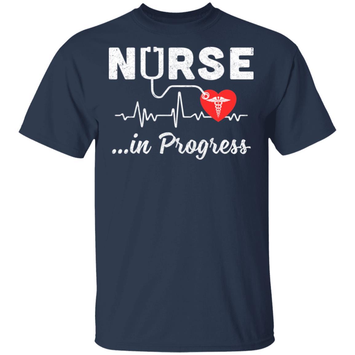 Nurse In Progress Future Nurse Nursing Student-T-Shirt & Hoodie-Classic T-Shirt-Navy
