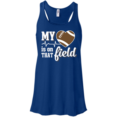 My Heart Is On That Field Football-T-Shirt & Hoodie-Women's Flowy Racerback Tank-True Royal