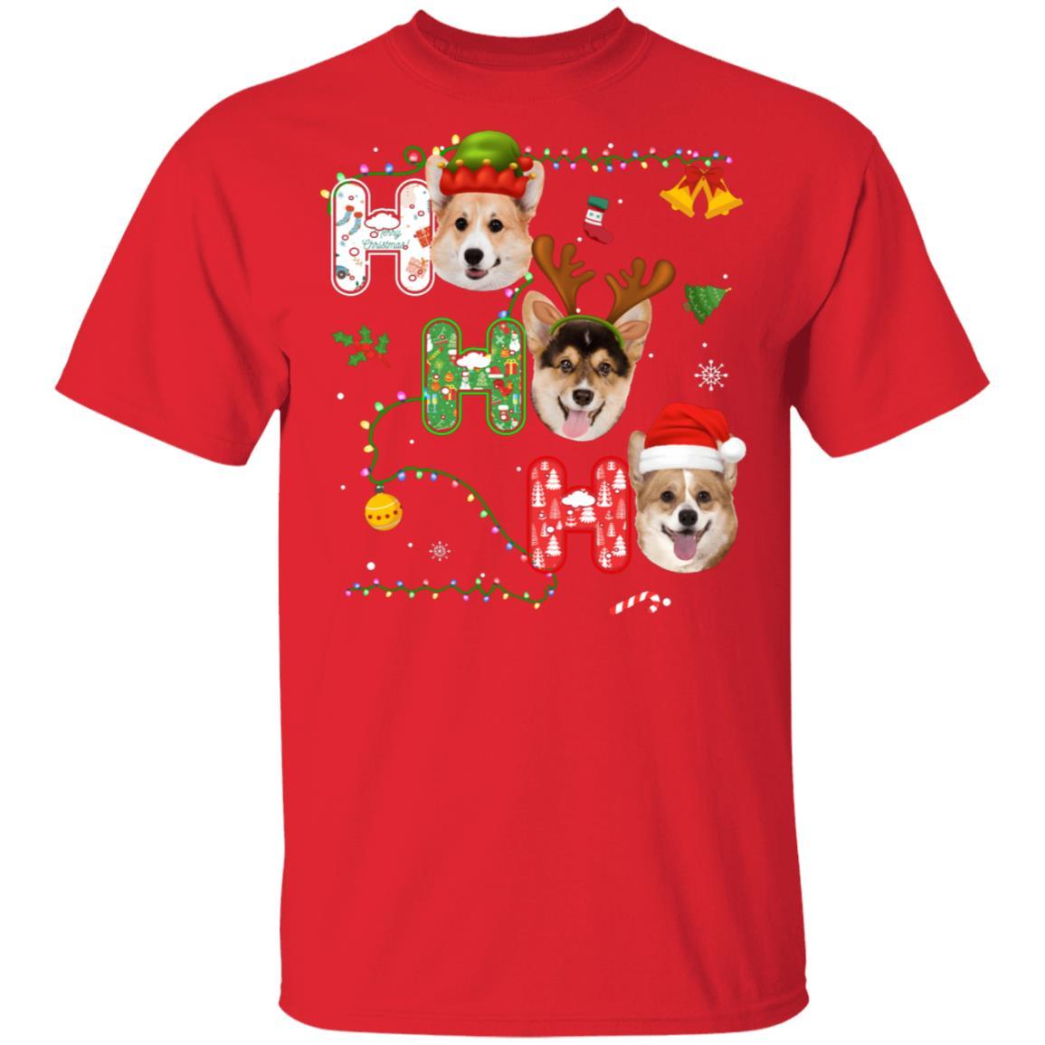 Christmas Ho Ho Ho Corgi Lover Funny Xmas Gift-T-Shirt & Sweatshirt-Classic T-Shirt-Red