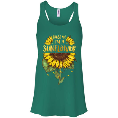 Trust Me I'm A Sunflower For Girls-T-Shirt & Tank Top-Women's Flowy Racerback Tank-Kelly Green