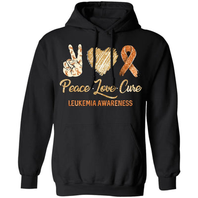 Peace Love Cure Leukemia Awareness-T-Shirt & Hoodie-Pullover Hoodie-Black