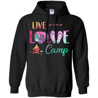 Live Love Camp Car Flip Flops Camping Gifts-T-Shirt & Tank Top-Pullover Hoodie-Black