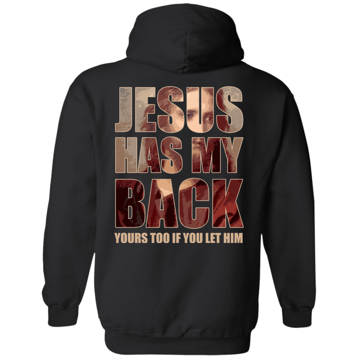 Jesus Has My Back-T-Shirt & Hoodie-Pullover Hoodie-Black