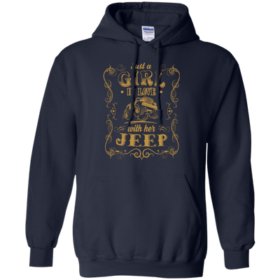 Just A Girl In Love With Her Jeep-T-Shirt & Hoodie-Pullover Hoodie-Navy