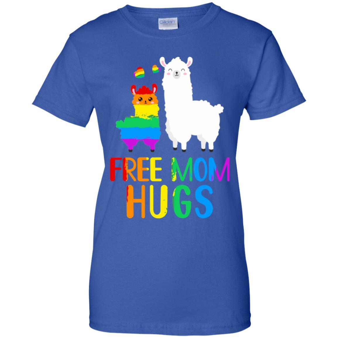 Free Mom Hugs Llama Rainbow Heart LGBT Pride Month-T-Shirt & Hoodie-Women's T-Shirt-Royal