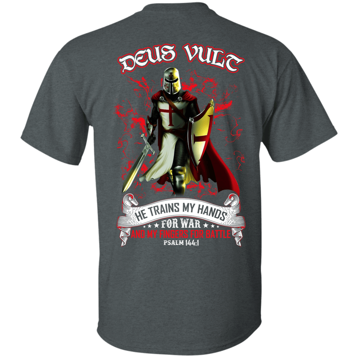 Knight Templar Deus Vult He Trains My Hands For War-T-Shirt & Hoodie-Classic T-Shirt-Dark Heather