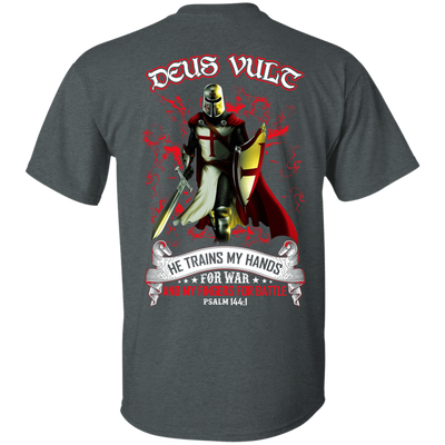 Knight Templar Deus Vult He Trains My Hands For War-T-Shirt & Hoodie-Classic T-Shirt-Dark Heather