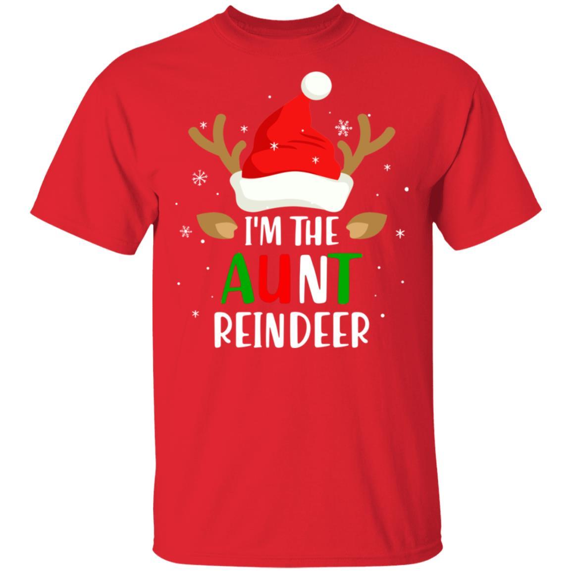 I'm The Aunt Reindeer Matching Family Christmas-T-Shirt & Sweatshirt-Classic T-Shirt-Red