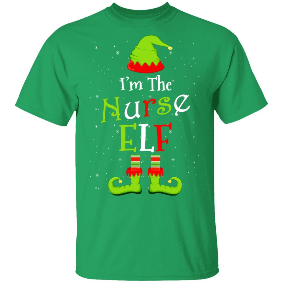 I'm The Nurse Elf Family Matching Funny Christmas Group Gift-T-Shirt & Sweatshirt-Classic T-Shirt-Irish Green