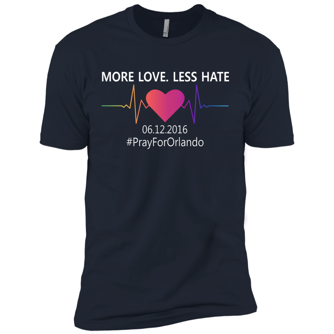 More Love Less Hate - Orlando-T-Shirt & Hoodie-Premium T-Shirt-Midnight Navy