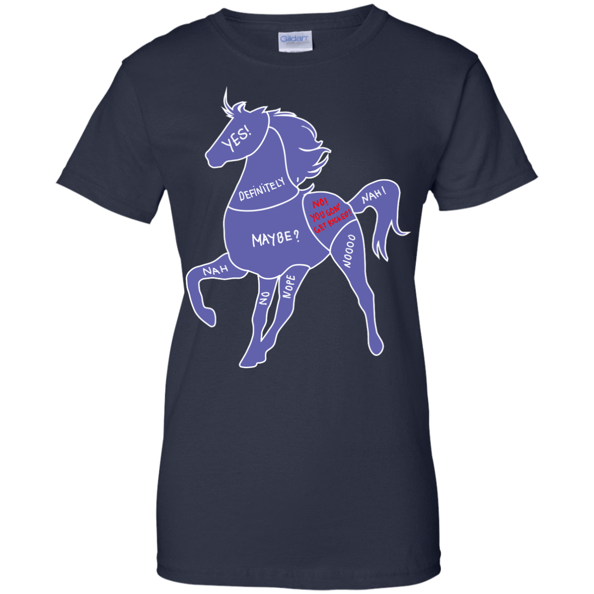 Proper way to pet a Horse lover-T-Shirt & Hoodie-Women's T-Shirt-Navy