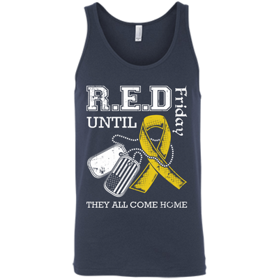 Red Friday Until They All Come Home-T-Shirt & Hoodie-Unisex Tank-Navy