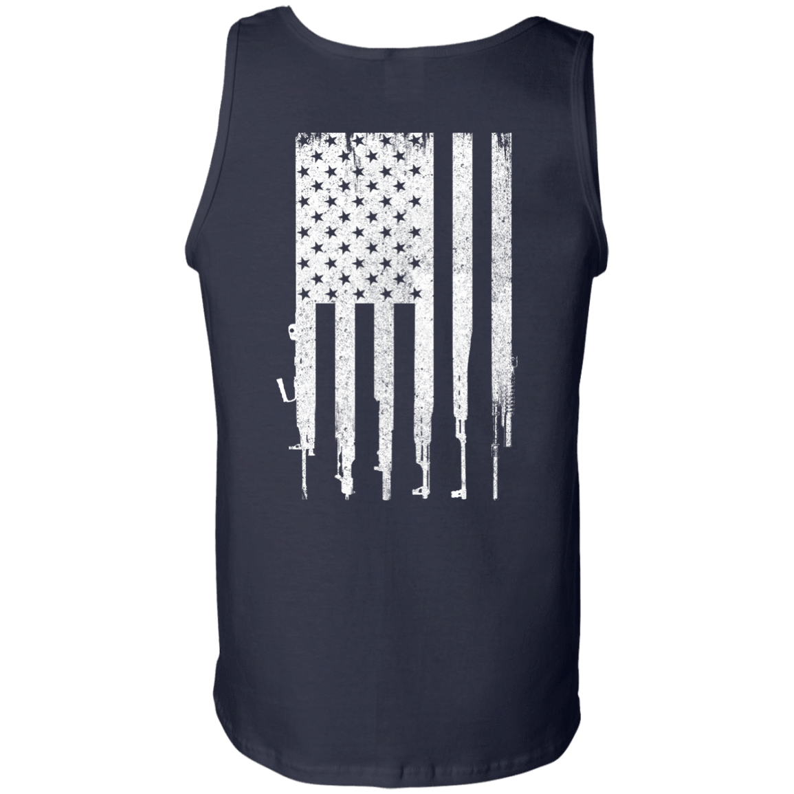 Rifle American Gun Flag-T-Shirt & Hoodie-Unisex Tank-Navy