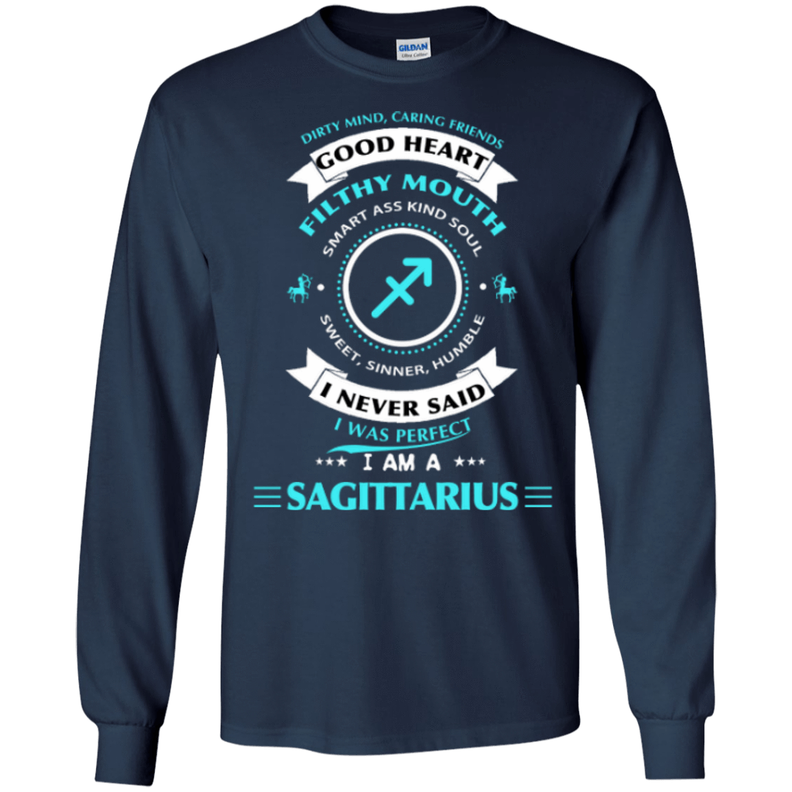 I'm A Sagittarius-T-Shirt & Hoodie-Long Sleeve T-Shirt-Navy