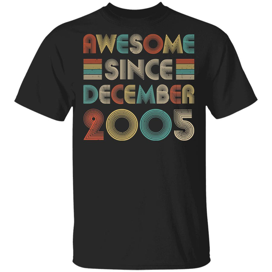 Awesome Since December 2005 Vintage 16th Birthday Gifts-T-Shirt & Hoodie-Classic T-Shirt-Black
