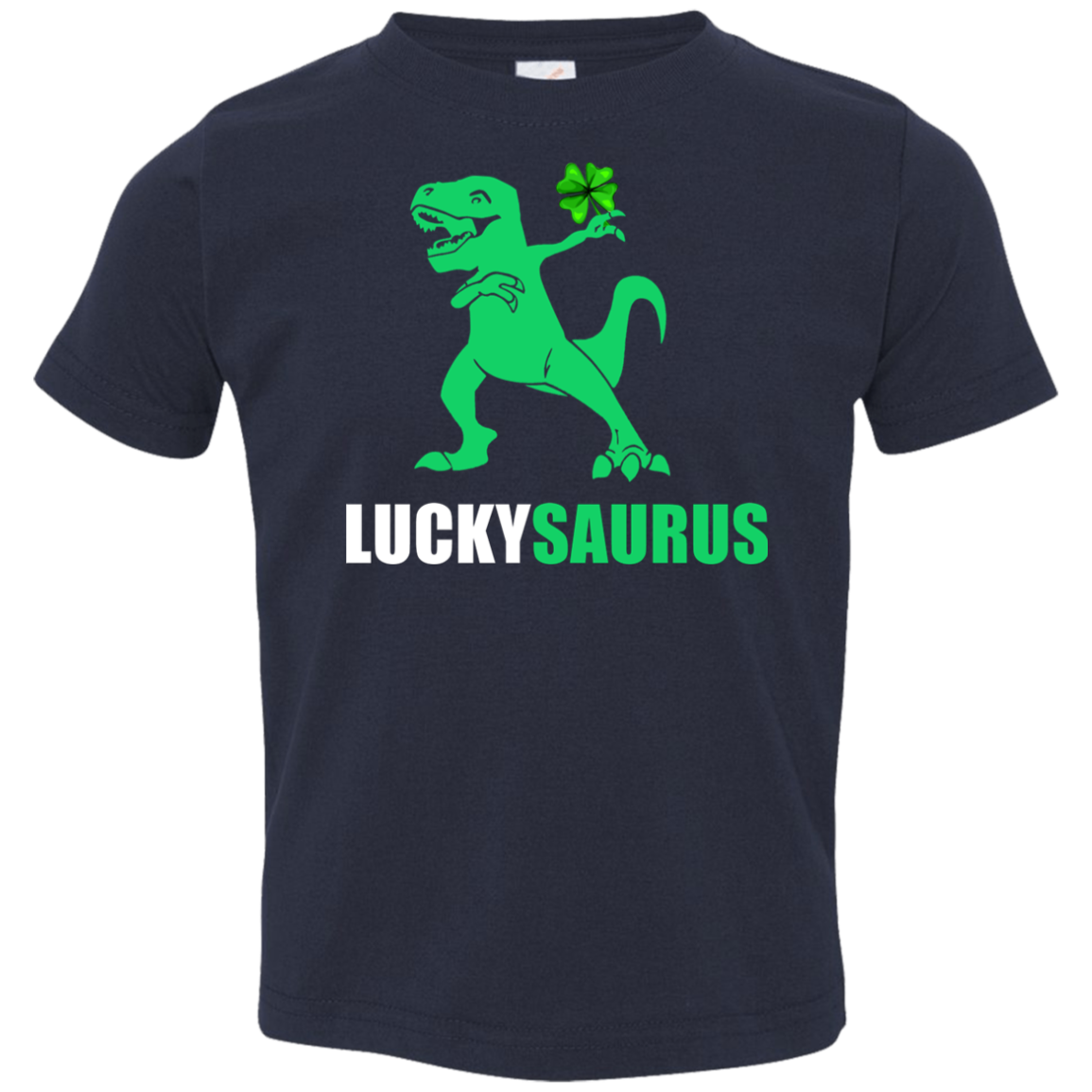 Irish Dinosaur Leprechaun St Patricks Day Luckysaurus Youth-Youth Shirt-Toddler T-Shirt-Navy