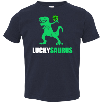 Irish Dinosaur Leprechaun St Patricks Day Luckysaurus Youth-Youth Shirt-Toddler T-Shirt-Navy