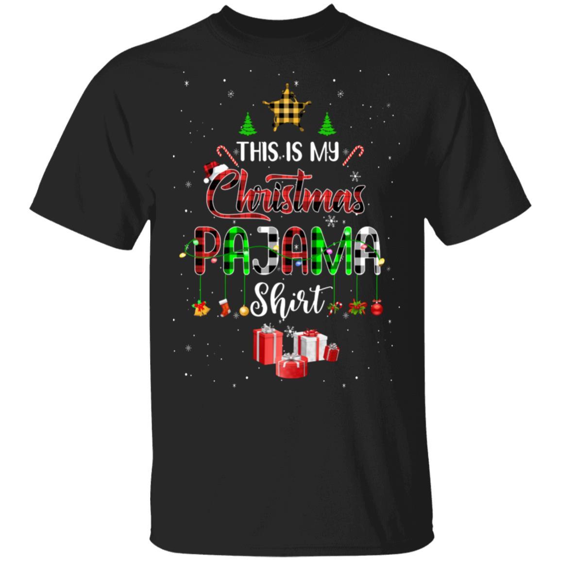 This Is My Christmas Pajama Family Matching Buffalo Plaid-T-Shirt & Sweatshirt-Classic T-Shirt-Black