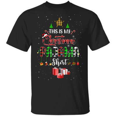 This Is My Christmas Pajama Family Matching Buffalo Plaid-T-Shirt & Sweatshirt-Classic T-Shirt-Black