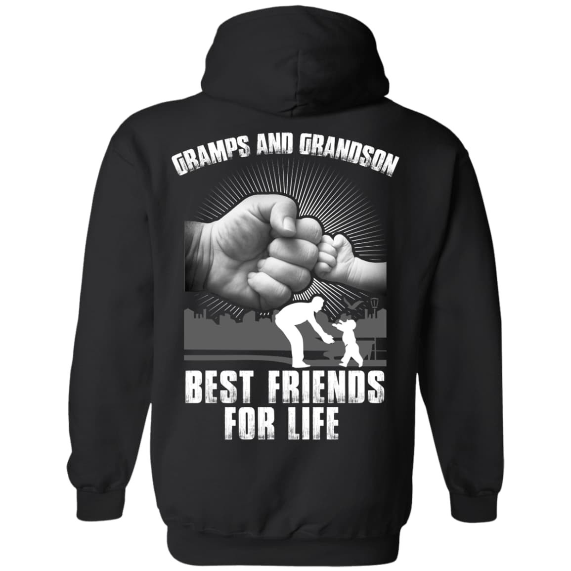Gramps And Grandson Best Friends For Life-T-Shirt & Hoodie-Pullover Hoodie-Black