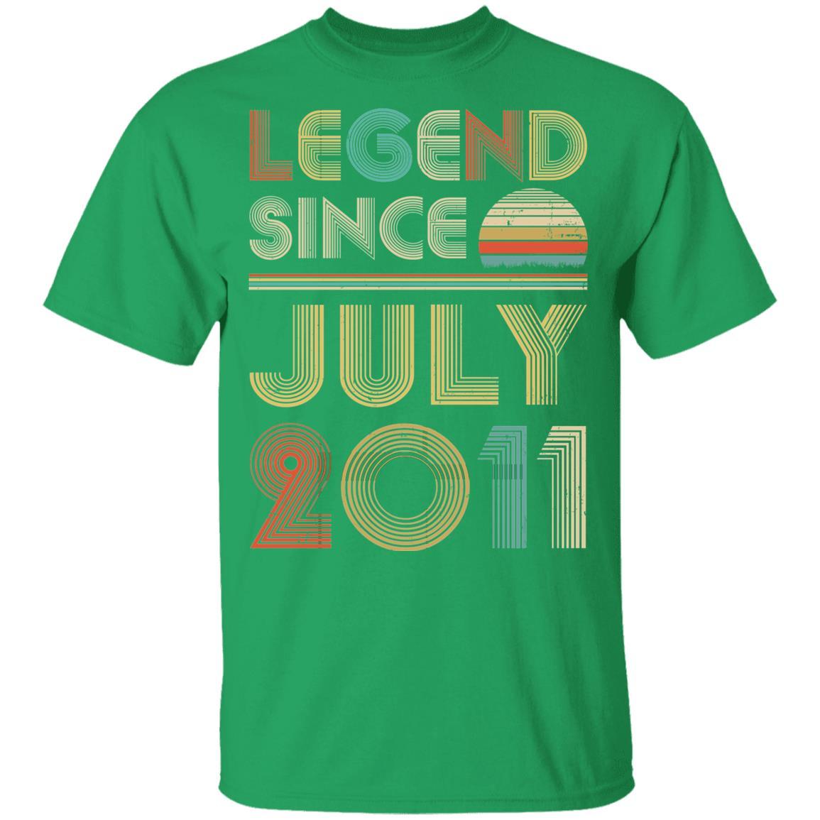 Legend Since July 2011 Vintage 10th Birthday Gifts Youth-Youth Shirt-Youth T-Shirt-Irish Green