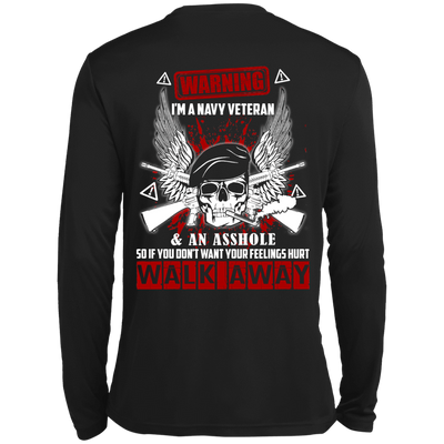 I'm A Navy Veteran And An A**hole-T-Shirt & Hoodie-Long Sleeve T-Shirt-Black