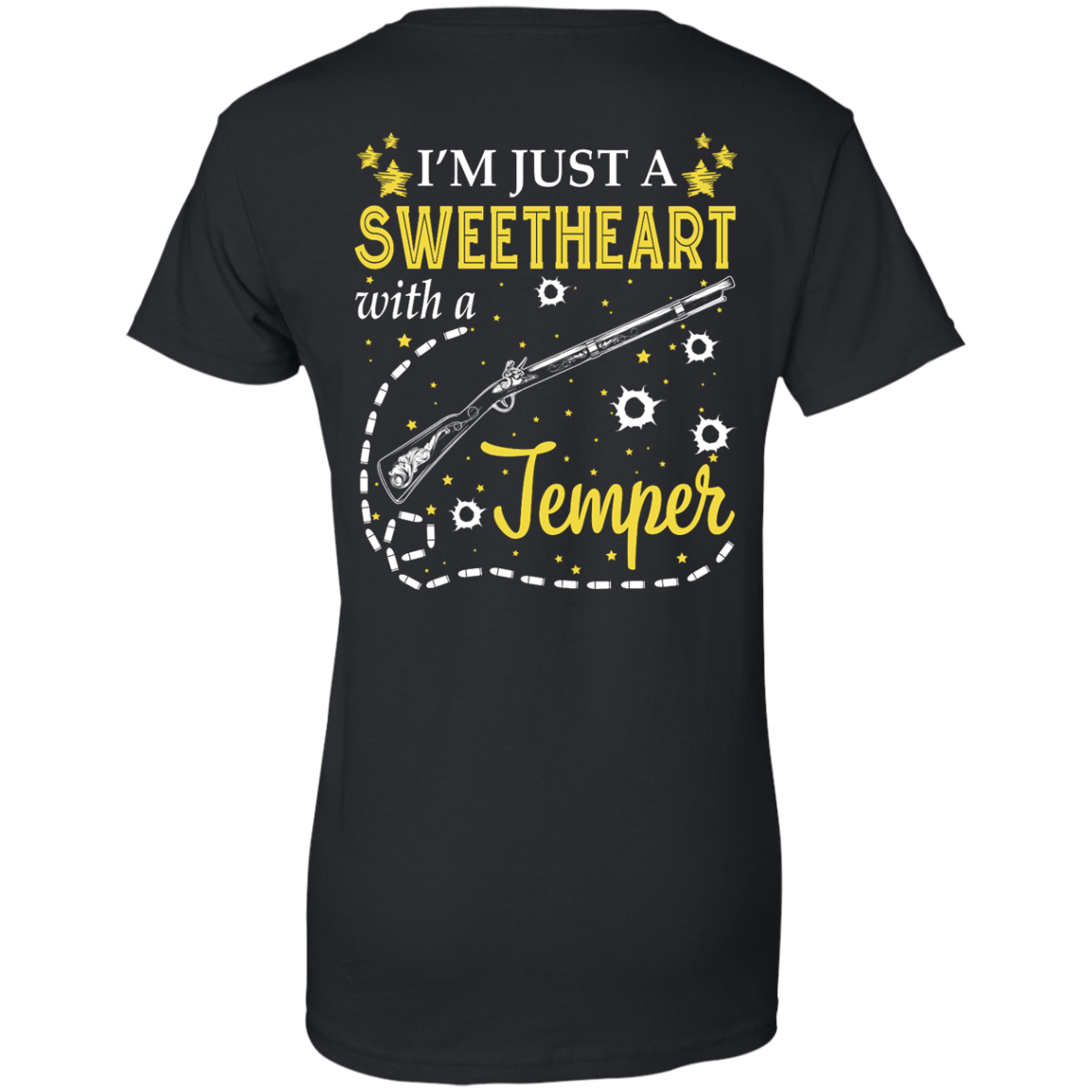 I'm Just A Sweetheart With A Temper-T-Shirt & Tank Top-Women's T-Shirt-Black