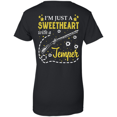 I'm Just A Sweetheart With A Temper-T-Shirt & Tank Top-Women's T-Shirt-Black
