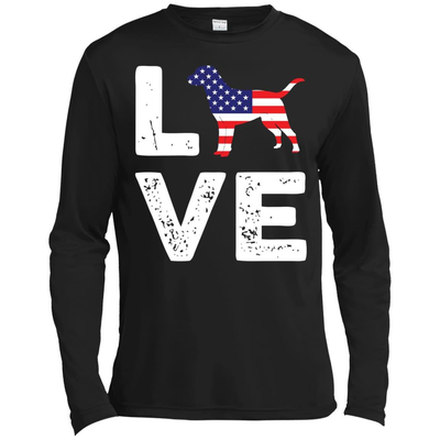 American Flag Dog Labrador Love-T-Shirt & Hoodie-Long Sleeve T-Shirt-Black