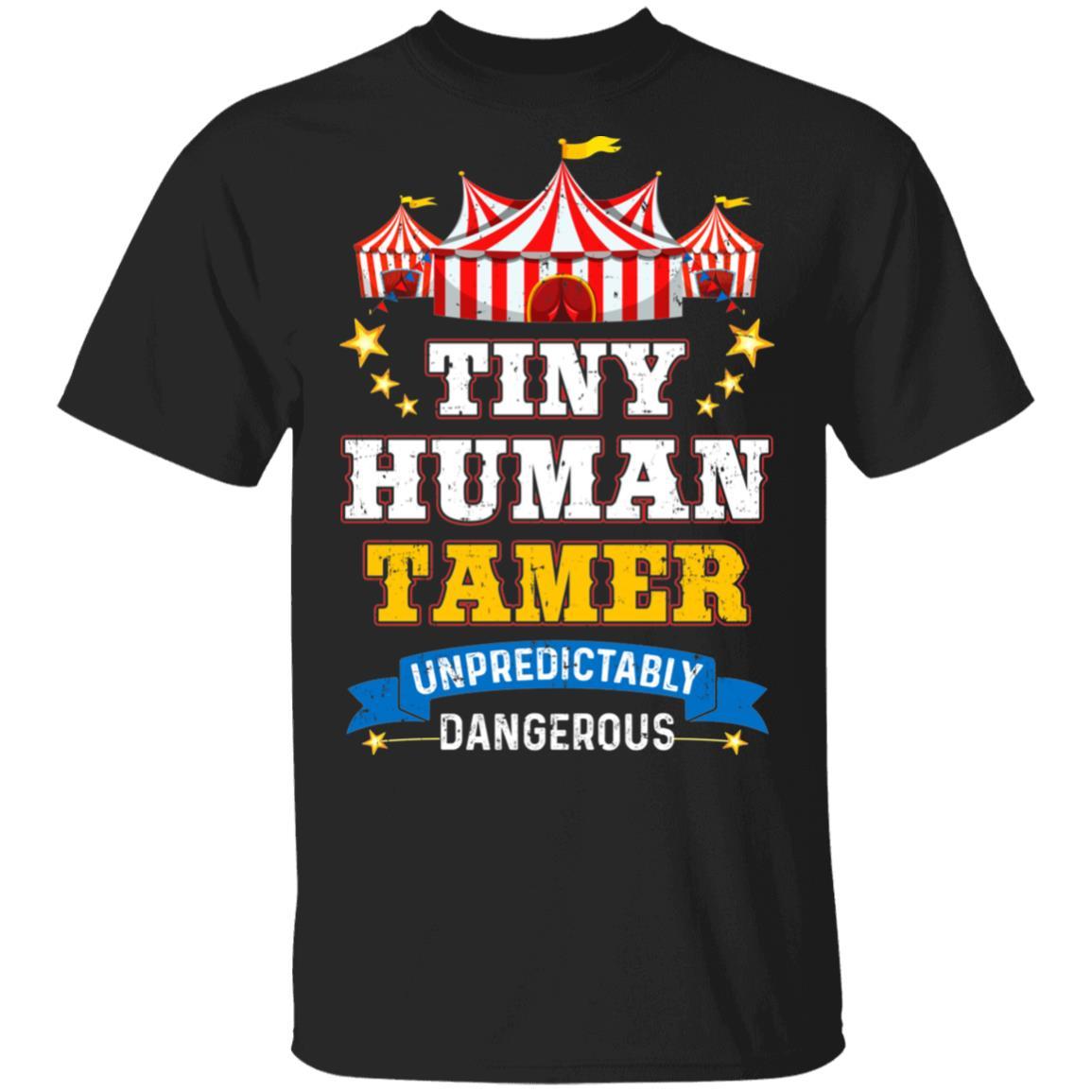 Tiny Human Tamer Circus Party Carnival Gymnast Distressed-T-Shirt & Hoodie-Classic T-Shirt-Black