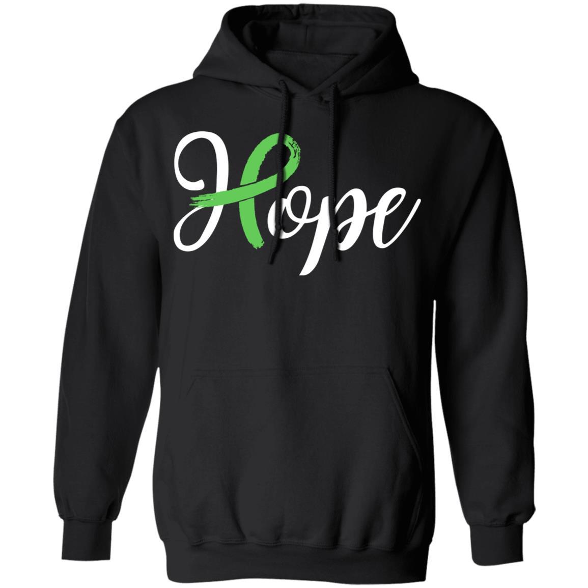 Kidney Disease Liver Cancer Awareness Green Ribbon Hope-T-Shirt & Hoodie-Pullover Hoodie-Black