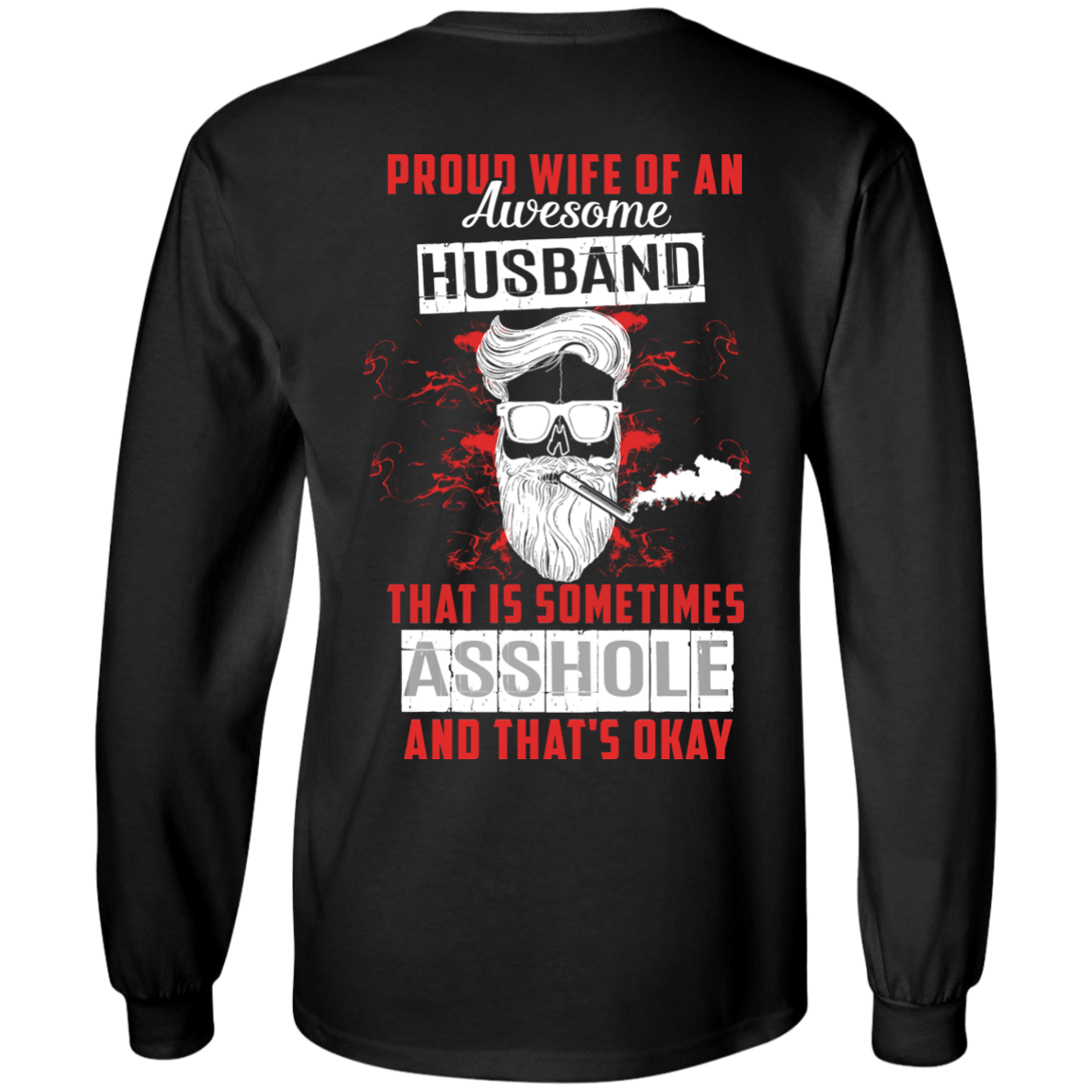 Proud Wife Of An Awesome Husband-T-Shirt & Hoodie-Long Sleeve T-Shirt-Black