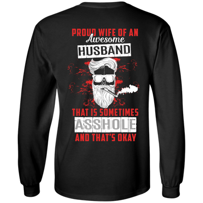 Proud Wife Of An Awesome Husband-T-Shirt & Hoodie-Long Sleeve T-Shirt-Black