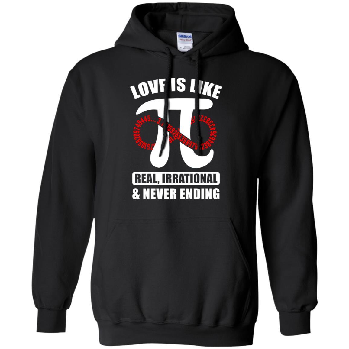 Love Is Like Pi Math 3.14 Pi Day Gift-T-Shirt & Hoodie-Pullover Hoodie-Black