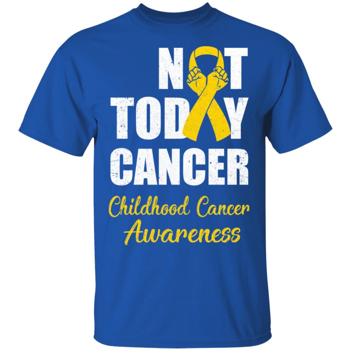 Support Childhood Cancer Awareness Gold Ribbon Not Today-T-Shirt & Hoodie-Classic T-Shirt-Royal